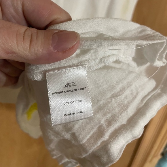 #20-ROBERTA ROLLER RABBIT- Embroidered Peasant tunic All Cotton-Size L - Picture 4 of 4